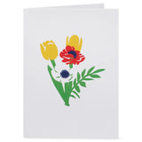 Tarjeta desplegable con ramo brillante