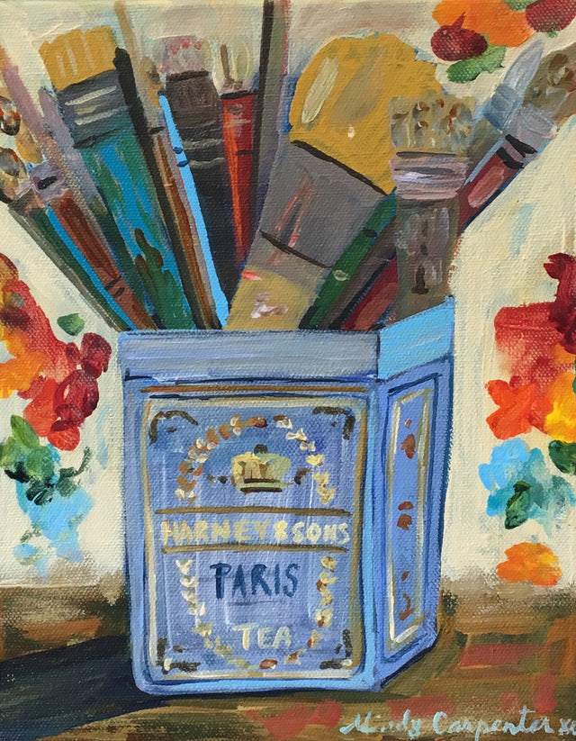 Carpe Diem Papers - Paintbrushes Postcard