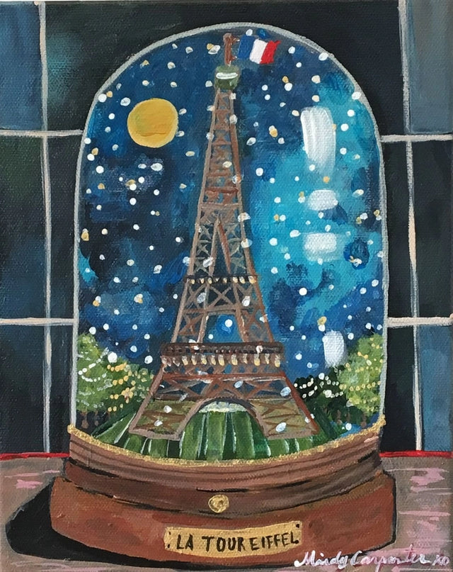 Carpe Diem Papers - Paris Snow Globe Holiday Postcard