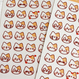 Cherry Rabbit Cat Emojis Sticker Sheet