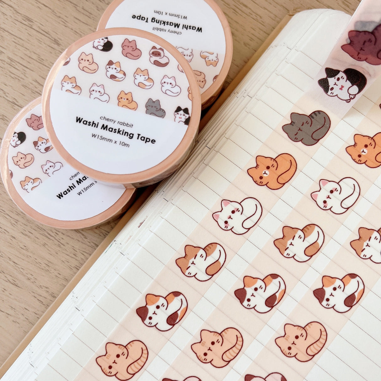 Cherry Rabbit Cat Loafs Washi Tape