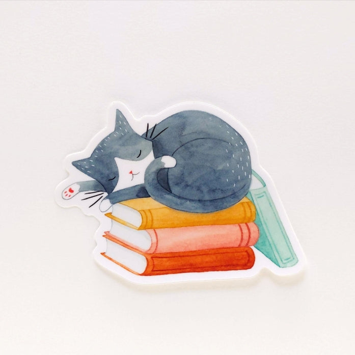 Julianna Swaney - Cat and Books Sticker
