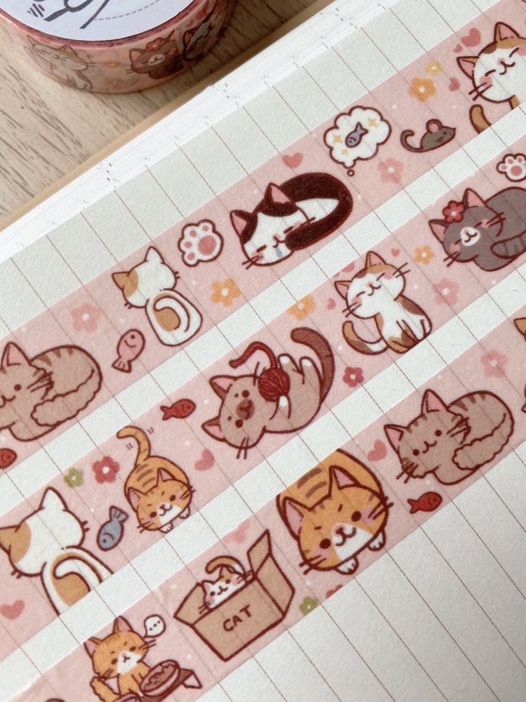 Cherry Rabbit Cats Party Washi Tape