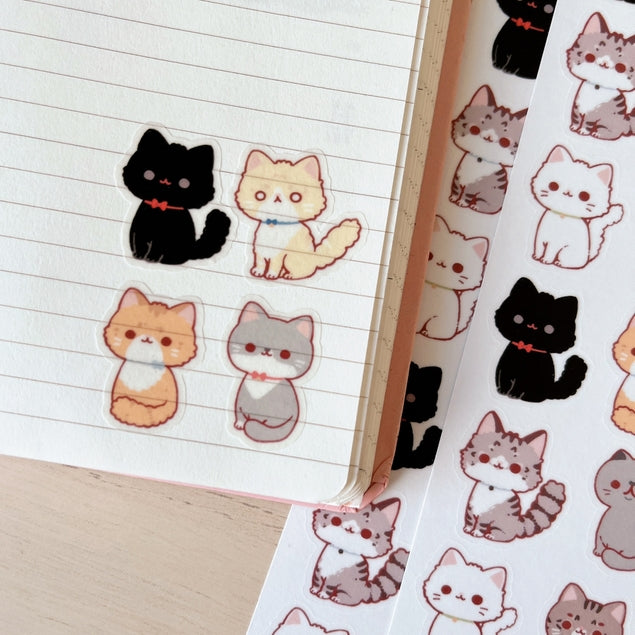 Cherry Rabbit Cats Sticker Sheet