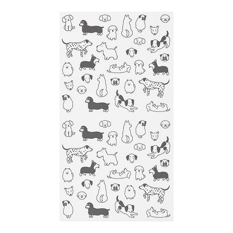 

The "Talking Dog Pattern" is a design that is irresistible for dog lovers, featuring various dogs such as dachshunds and pugs. You can express the mood of the day with the unique expressions of the dogs.



A wide variety of sticker designs to use with your notebook

These peel-and-stick PET stickers will make your daily records more fun. Simply stick them freely on the margins of your notebook to create a gorgeous page.&nbsp;It can be divided into two parts up and down with perforations, so you can carry