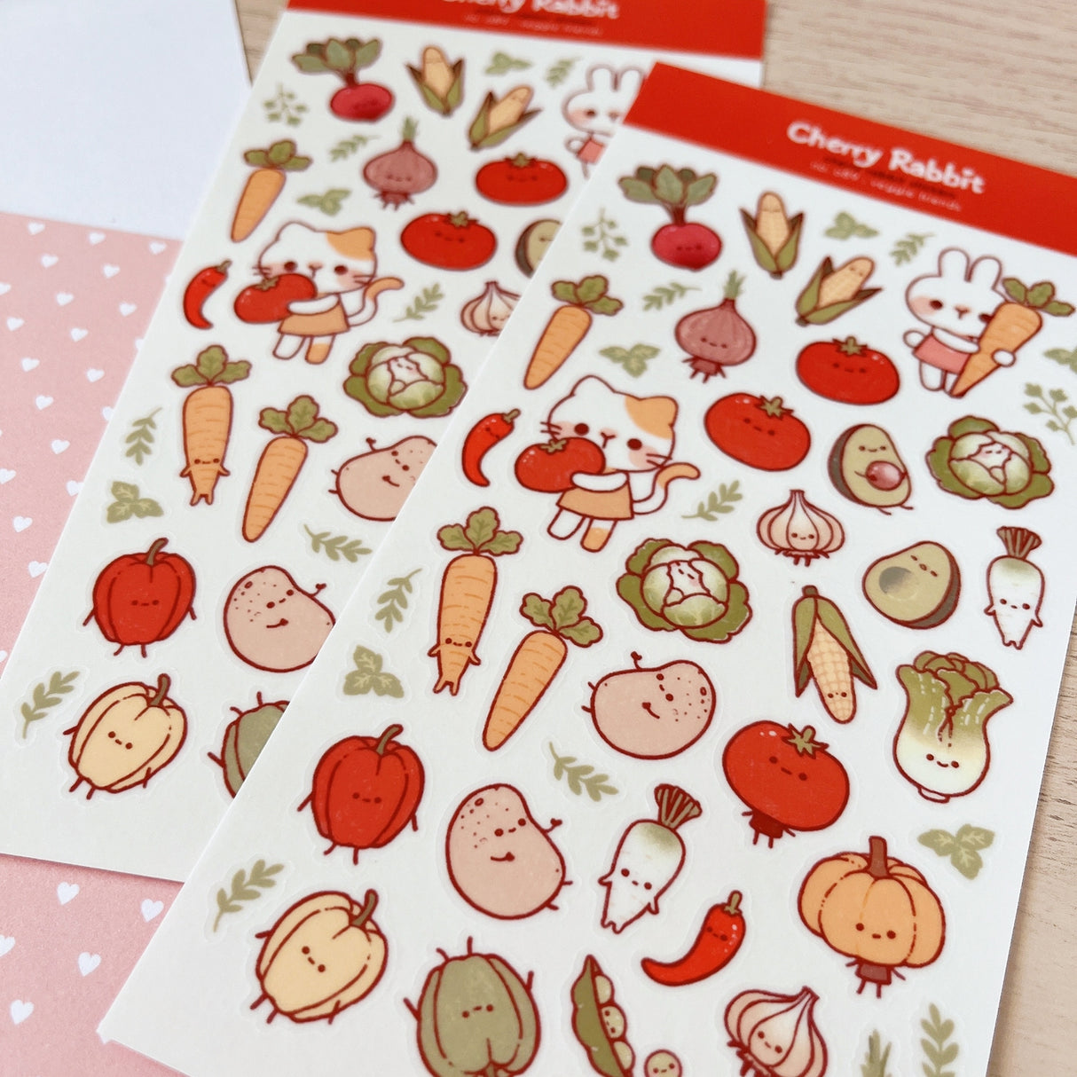 Cherry Rabbit Veggie Friends Sticker Sheet