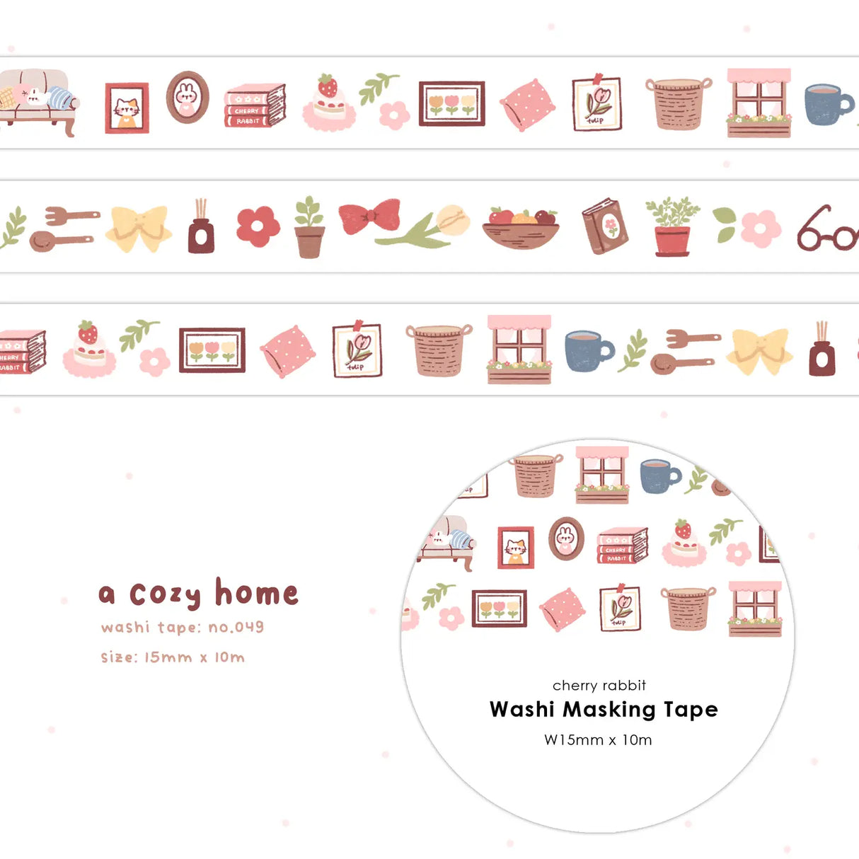 Cherry Rabbit A Cozy Home Washi Tape