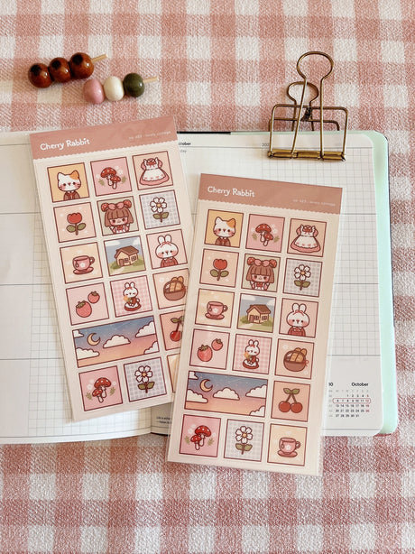 Kiss cut sticker sheet
1 sheet
Sheet size: 9 x 18 cm
Material: Clear PET