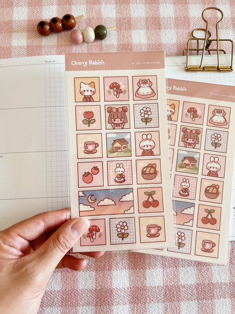 Kiss cut sticker sheet
1 sheet
Sheet size: 9 x 18 cm
Material: Clear PET