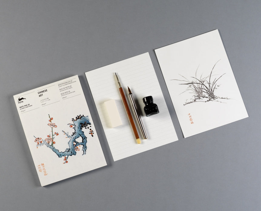 Bloc de notas y papel para escribir de tamaño A5 con motivos artísticos chinos