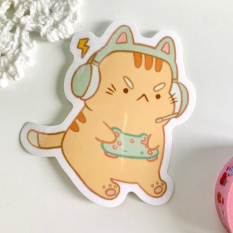 Chocolett - Orange Gamer Kitty Sticker