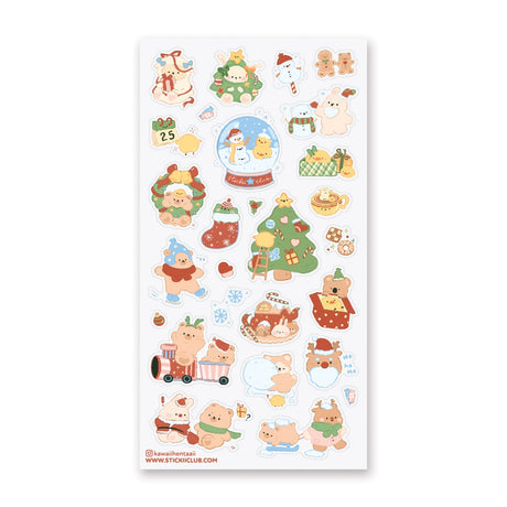  They're decorating the tree with joy, wrapping presents with care, and taking breaks to nibble on Christmas cookies and play in the fluffy snow!