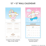 Make 2027 your best year yet with this classic 12" × 12" Cinnamoroll™ Wall Calendar (Jan.–Dec. 2027). Filled with adorable artwork, this 12-month calendar doubles as cheerful wall décor, brightening any space while helping you stay organized all year.

• 12"w x 12"h closed 
• 12 months (Jan.–Dec. 2027) • 13 pages; 150 gsm acid-free, FSC®-certified paper 
• Saddle-stitch binding 

© 2026 SANRIO CO., LTD. Used Under License.

