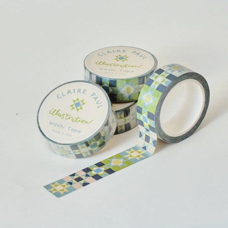 Super cute blue Washi Tape in an Ohio star patchwork quilting design.

This paper masking tape is perfect for decorating your bullet journal and planners, scrapbooking &amp; gift wrapping. It'll add some fun and colour to any surface and is easy to peel off.

10m x 15mm