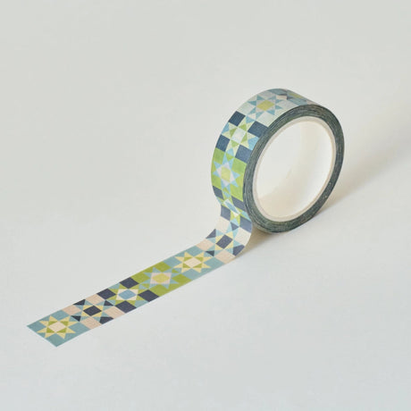Super cute blue Washi Tape in an Ohio star patchwork quilting design.

This paper masking tape is perfect for decorating your bullet journal and planners, scrapbooking &amp; gift wrapping. It'll add some fun and colour to any surface and is easy to peel off.

10m x 15mm