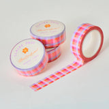 Cute &amp; colourful hand drawn gingham washi tape!

This paper masking tape is perfect for decorating your bullet journal and planners, scrapbooking &amp; gift wrapping. It'll add some fun and colour to any surface and is easy to peel off.

10m x 15mm