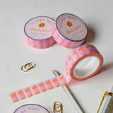 Cute &amp; colourful hand drawn gingham washi tape!

This paper masking tape is perfect for decorating your bullet journal and planners, scrapbooking &amp; gift wrapping. It'll add some fun and colour to any surface and is easy to peel off.

10m x 15mm