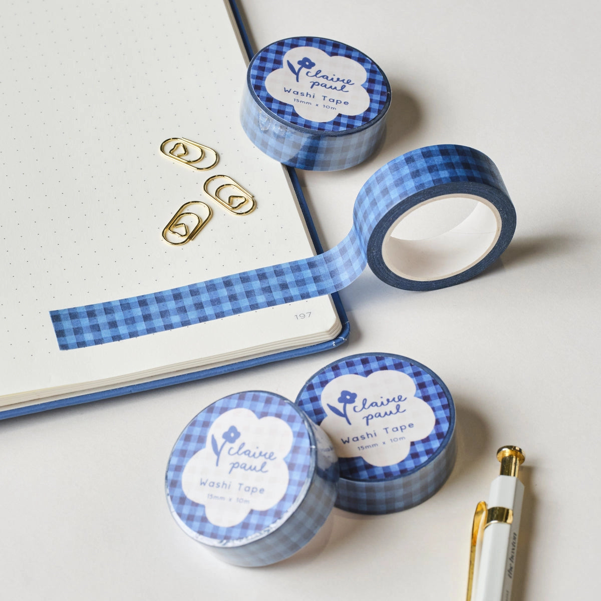 Claire Paul Washi Tape - Dark Blue Check

Washi tape in a blue check quilted pattern!

This paper masking tape is perfect for decorating your bullet journal and planners, scrapbooking &amp; gift wrapping. It'll add some fun and colour to any surface and is easy to peel off.

10m x 15mm