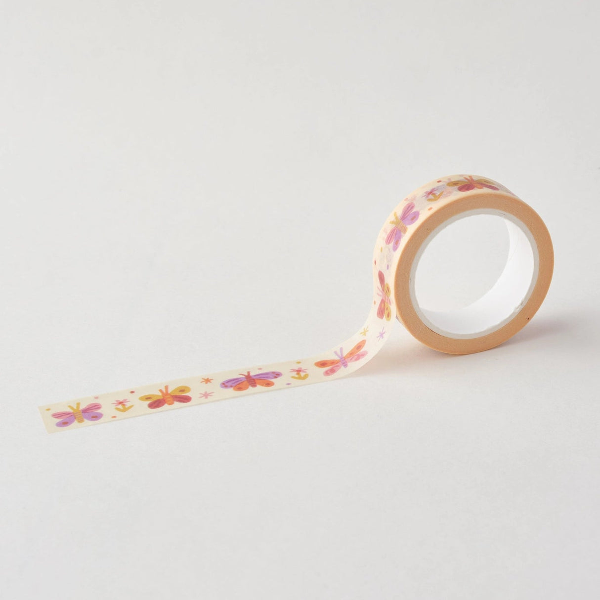 Cute washi tape with a butterfly pattern in pastel colours.

This paper masking tape is perfect for decorating your bullet journal and planners, scrapbooking &amp; gift wrapping. It'll add some fun and colour to any surface and is easy to peel off.

10m x 15mm