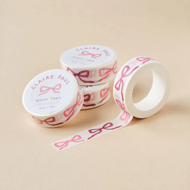 Pink Bows washi tape!

This paper masking tape is perfect for decorating your bullet journal and planners, scrapbooking &amp; gift wrapping. It'll add some fun and colour to any surface and is easy to peel off.

10m x 15mm