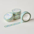 Washi tape in a blue quilted grid pattern!

This paper masking tape is perfect for decorating your bullet journal and planners, scrapbooking &amp; gift wrapping. It'll add some fun and colour to any surface and is easy to peel off.

10m x 15mm