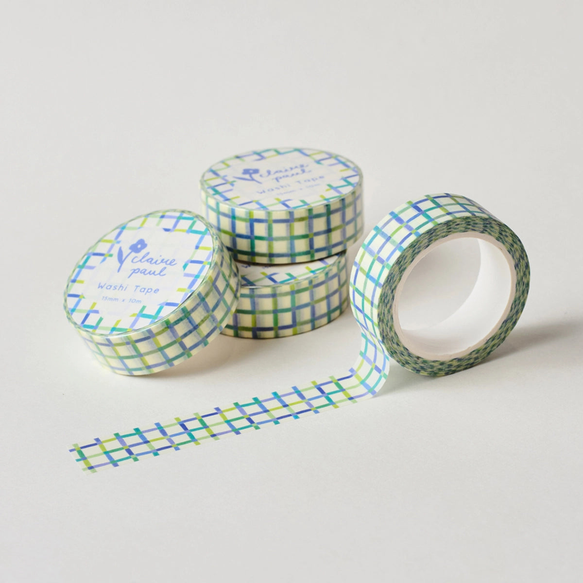 Washi tape in a blue quilted grid pattern!

This paper masking tape is perfect for decorating your bullet journal and planners, scrapbooking &amp; gift wrapping. It'll add some fun and colour to any surface and is easy to peel off.

10m x 15mm