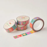 Cute &amp; colourful washi tape with a multi-coloured love hearts design! Perfect for Valentine's Day.

This paper masking tape is perfect for decorating your bullet journal and planners, scrapbooking &amp; gift wrapping. It'll add some fun and colour to any surface and is easy to peel off.

10m x 15mm