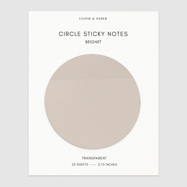 Cloth & Paper - Transparent Circle Sticky Notes Beignet