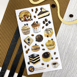Someone somewhere decided coffee on its own wasn’t enough and a whole host of coffee-flavored sweeties were born! @pa.osesame ‘s little black cat loves them, and so do we.

Art by: @pa.osesame

Top Coating: None

Adhesive Layer: Paper

Backing Layer: Clear PET

6.69" x 3.54". Weight - 0.03lbs.

1 sheet included