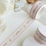 Coquette Bows & Tulips Lace Washi Tape 20mm