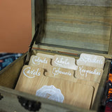 These wooden cabinets will add a beautiful decorative touch to your desk or creative space. They are also highly functional, with six tabbed separators. This product is handmade and an exclusive design of CoraCreaCrafts.

𝐈𝐦𝐩𝐨𝐫𝐭𝐚𝐧𝐭 𝐍𝐨𝐭𝐞:
This product includes the wooden chest and separators only. Any decorative items on the inside are for display purposes only.

• Size: 18 x 15 x 12 cm (7.25 x 6 x 4.75 in)
• Weight: 40oz