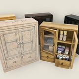 These wooden cabinets will add a beautiful decorative touch to your desk or creative space. They are also highly functional, with two drawers, and shelves of different heights. This product is handmade and an exclusive design of CoraCreaCrafts.

Important Note: This product includes the wooden cabinet only. Any decorative items on the inside are for display purposes only.

Size: 20 x 25 x 7.5cm