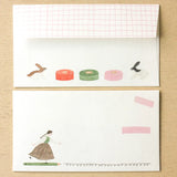 A charming letter set designed by illustrator unit tie.
Maste, clips, pencils, etc... A desk full of stationery is like a field!
The illustrations full of humor are irresistibly cute.

It is made of Mino washi paper and has a gentle texture.



Mino washi stationery
12 pieces size: 145×181mm
Envelope 4 pieces size: 94×165mm