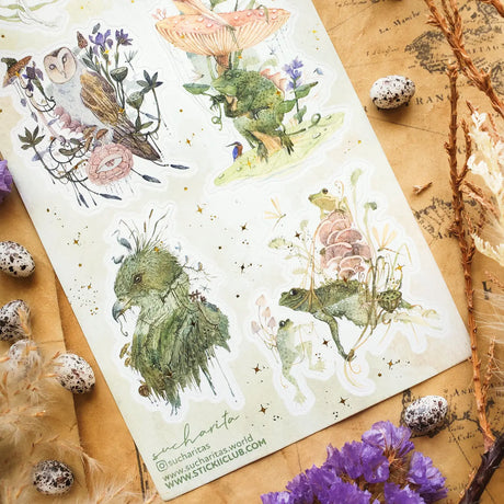 Art by: @sucharitas
One sticker sheet is included.
Top Coating: Gold foil
Adhesive Layer: Paper
Backing Layer: Paper
Size: 6.69"x3.54"
Weight-0.03oz