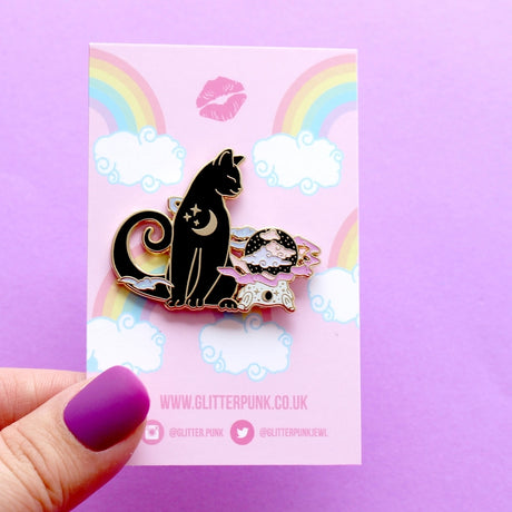Crystal Ball Cat Enamel Pin – Halloween Collection