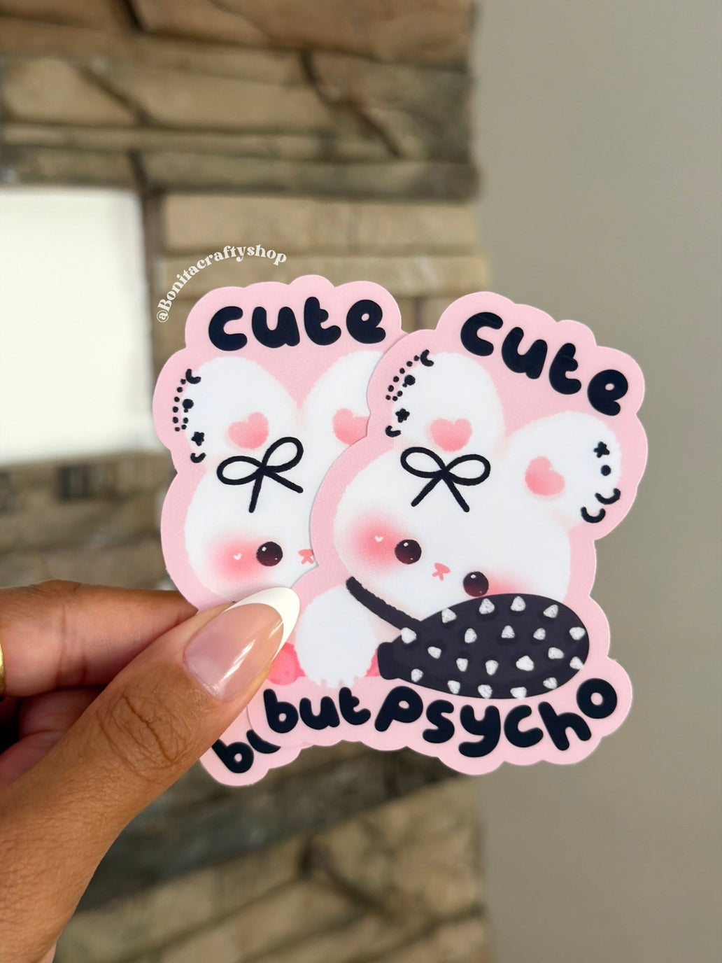 Cute But Psycho Bunny Vinyl Sticker