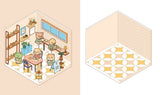 Create the coziest coffee shop imaginable, with six room sets and hundreds of stickers.

Welcome to a cozy world of absolute cuteness! Pick an empty space; furnish it, decorate it and fill it with furry little characters until it's a busy little coffee shop. Then carry on until you've created your own unique keepsake: there are six to complete in this book!
