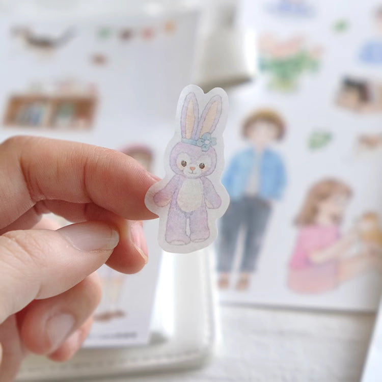 Hoja de pegatinas de la vida cotidiana para niñas, tamaño A6 (juego de 4)