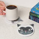 Danica Jubilee - Cats Meow Soak Up Coasters Set of 4

Made from a special super absorbent ceramic, these coasters will soak up any condensation, leaving your mug or glass drip-free. The cork backing prevents scrates on surfaces. A set of four comes packaged in a gift-ready box.