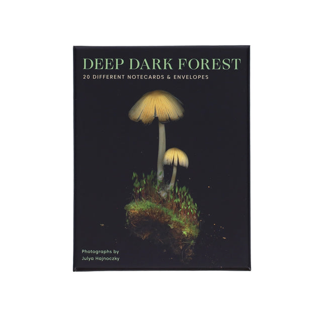 These luminous&nbsp;notecards capture the beauty of the forest floor, from ferns to fungi.

Share the wonders of the woods with fellow nature lovers. Julya Hajnoczky's photographs celebrate the oft-overlooked world of mushrooms, mosses, ferns, and other foraged treasures. Carefully arranged against striking black backgrounds, these portraits of biodiversity lend a fresh and sophisticated touch to your handwritten messages.