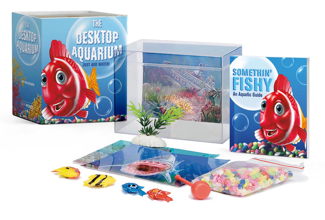 The perfect pets -- a complete miniature restful aquarium with magnetic fish you can make swim! They don't require allergy shots, expensive pet sitters, or diamond-studded collars. Desktop fish are the perfect pets and will always be there to entertain you, even if you forget to feed them for months on end! Following on the popularity of virtual pets, this desktop aquarium will be a fun addition to the workplace. It also makes a great gift for animal lovers.

Kit includes two magnetic fish, magnetic wand to