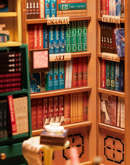 Kit de rincón de libros para librería, casa en miniatura de bricolaje