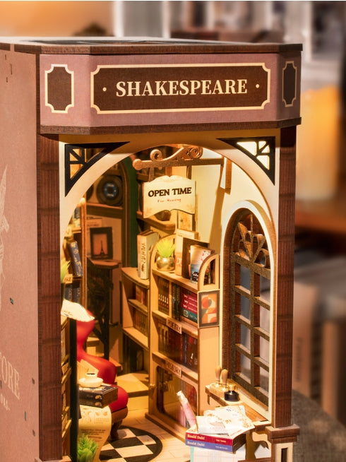 Kit de rincón de libros para librería, casa en miniatura de bricolaje