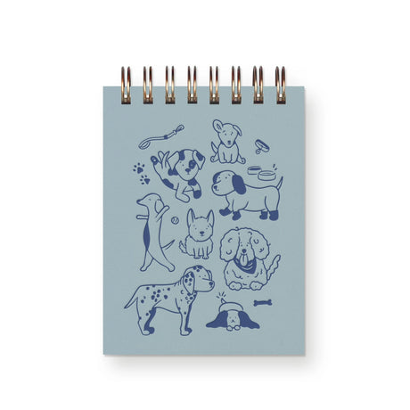 If petting a dog releases serotonin, then keeping this jotter close is the next best thing. Whether you have your own canine friend, or just love petting other's, this playful jotter will bring a smile every time you look at it. Use to scribble down notes, ideas, future dog names, and more.

Additional Details :

3”x4"
65 Unlined Interior Pages
Uncoated Vellum 70# Text Off-White Interior Paper
Bronze Wire-O Binding
Locally Made in Lawrence, Kansas