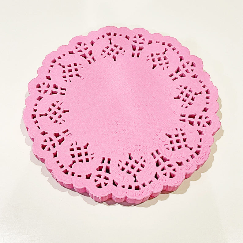 Doily de hada rosa de 4,5", 100 unidades