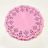 Doily de hada rosa de 4,5", 100 unidades
