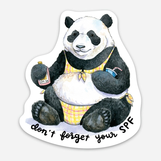 No olvides tu pegatina de panda con protección solar