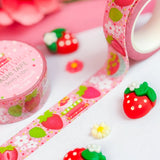 Add a pop of strawberry fun to your projects with our adorable Strawberry Stacks washi tape! Perfect for using in your planner, crafts, scrapbooking, and creative decorating, this cute washi tape sticks securely yet removes cleanly without damage.&nbsp;

Details:

Size: 15mm width x 10m length
Removable Washi Tape
Slightly Transparent
Features my hand drawn design as a repeat pattern