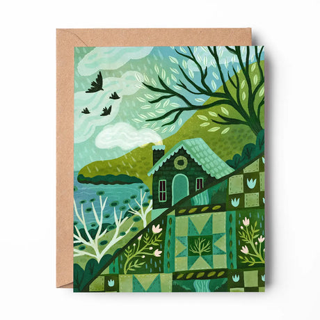 Emmylou Illustrations - Cozy Cottage Greeting Card

Spring greeting card featuring a quilt pattern and a cozy cottage. Perfect for anniversaries, birthdays, Mother’s Day, or just because! All greeting cards are hand illustrated by me!&nbsp;

Printed on premium heavyweight matte cardstock, this A2 card is blank inside—ready for your handwritten notes.

Includes a kraft envelope