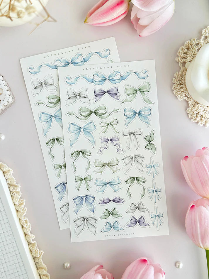 leelajournals Enchanted Bows & Frames Sticker Sheet - 3pc set